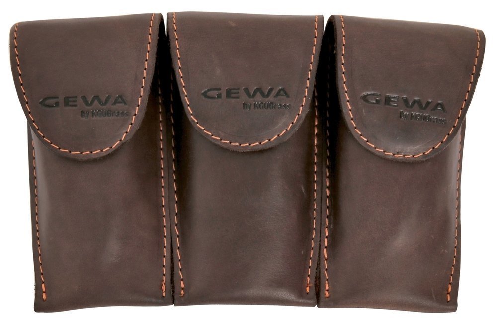 GEWA Crazy Horse Trombone Triple til 3 basunmundstykker, brun
