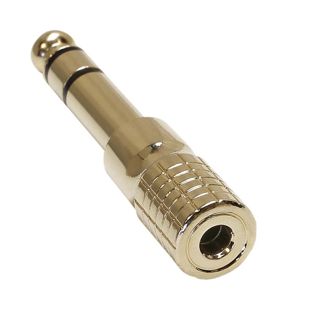 Adapter 3,5mm Stereo Jack til 6,3mm Stereo Jack (Guld)