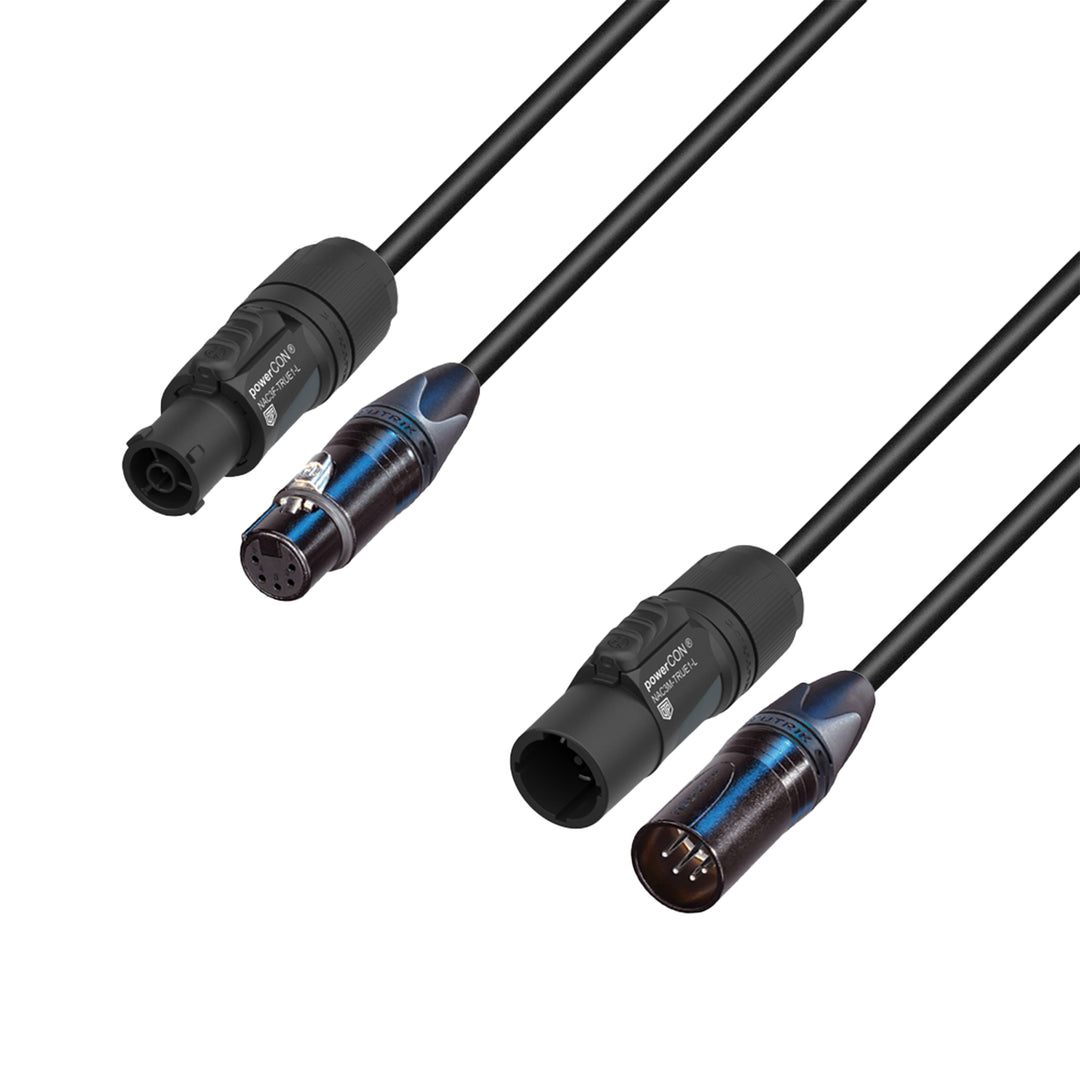 Adam Hall Cables 5 STAR H TCON 5D 0300 – Hybridkabel | Strøm og DMX | Neutrik® 5-polet XLR x TRUE1® | 3 m
