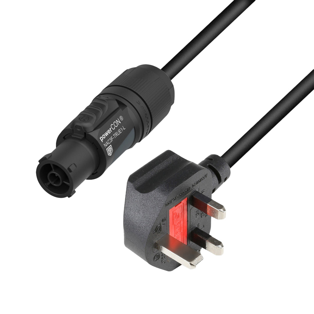 Adam Hall Cables 5 STAR TCON 0150 GB - Strømkabel | Neutrik TRUE1® x BS1363/A med Titanex®-ledning | 1,5 m