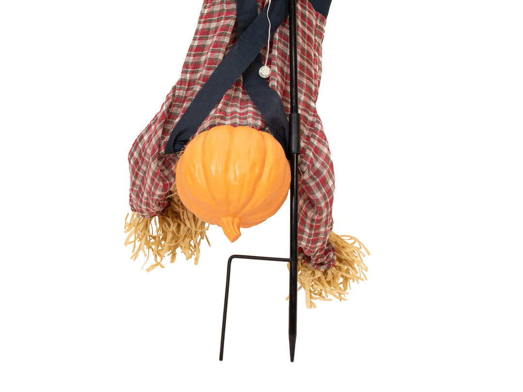 Halloween jordspydsfigur græskarmand i håndstand, animeret, 150 cm