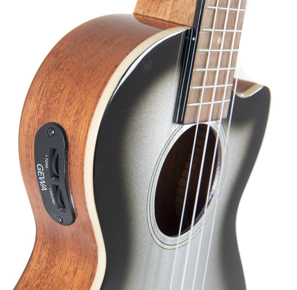 GEWA Tenor E-Acoustic Ukulele Manoa Roadie - E-A Tenor (Silver Shadow)