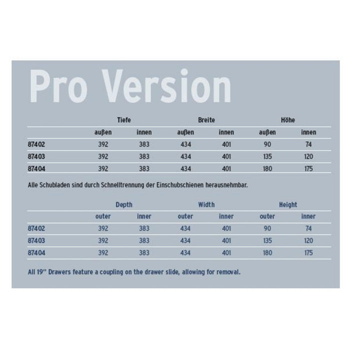 Adam Hall 87403 A Rack Skuffe 3 Unit Aluminium (3,4kg)