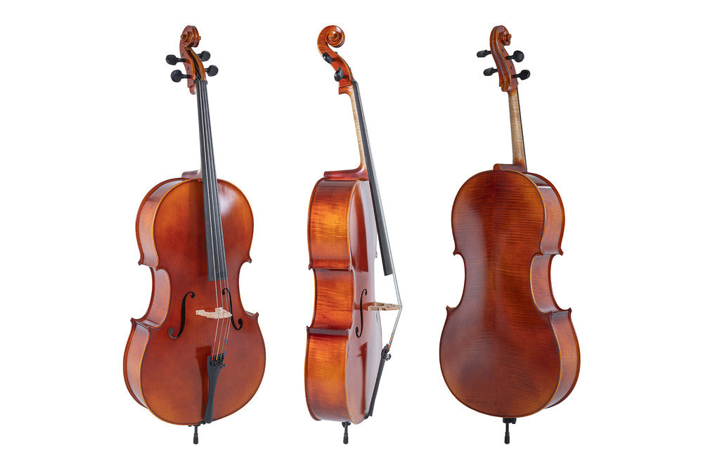 GEWA Ideale cello 1/2, sat op, Wittner-strengeholder, carbonbue, taske