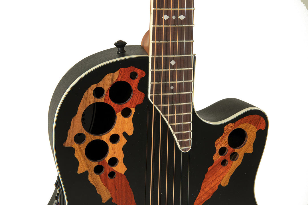 Ovation E-Acoustic Guitar Standard Elite Deep Contour Cutaway - Black (2778AX-5-G)