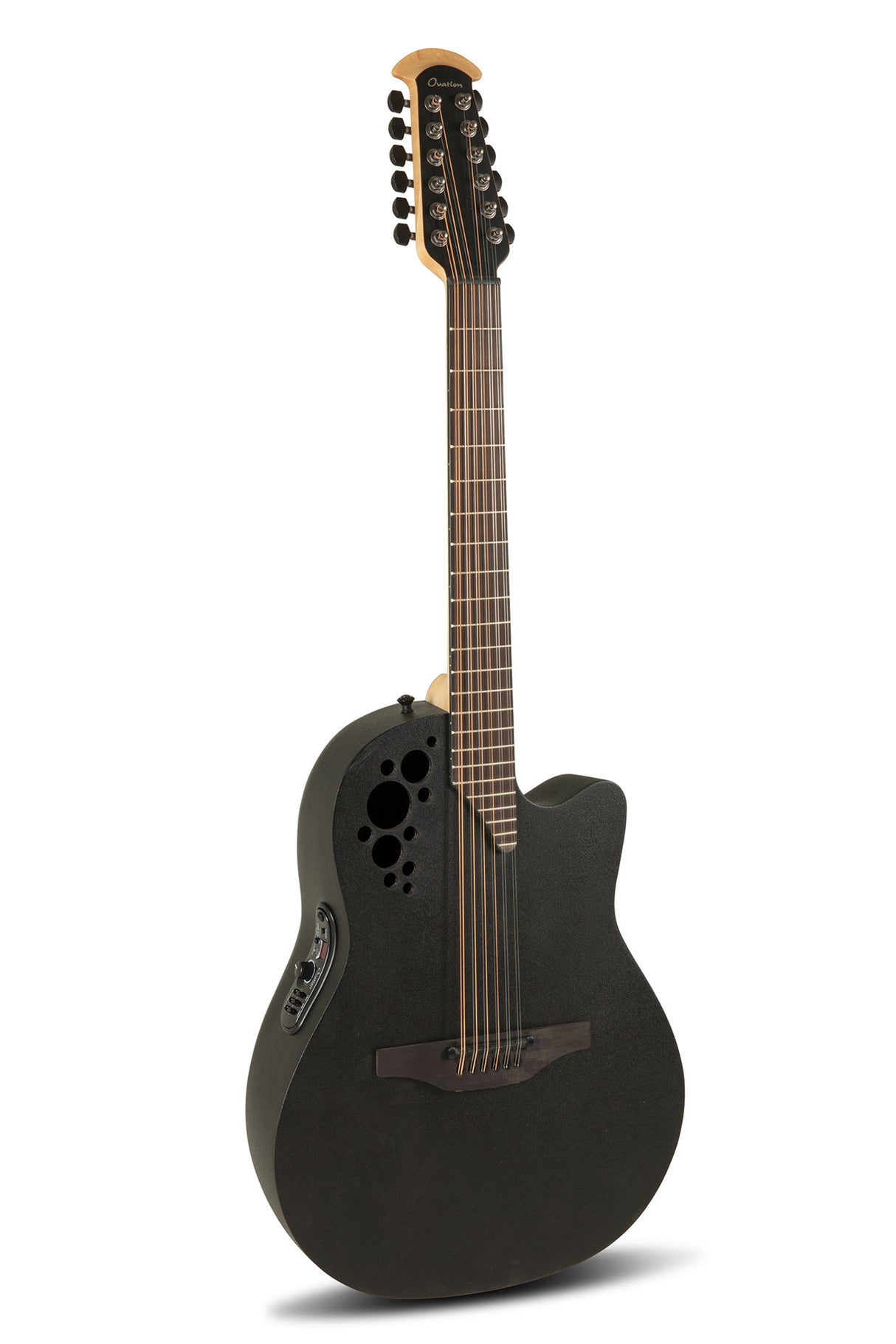 Ovation E-Acoustic Guitar Elite TX Deep Contour Cutaway 12-string - Black Textured (2058TX-5-G)