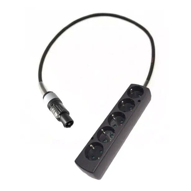 Adapter powerCON grå - Schuko 5 Stikdåse - 1 meter