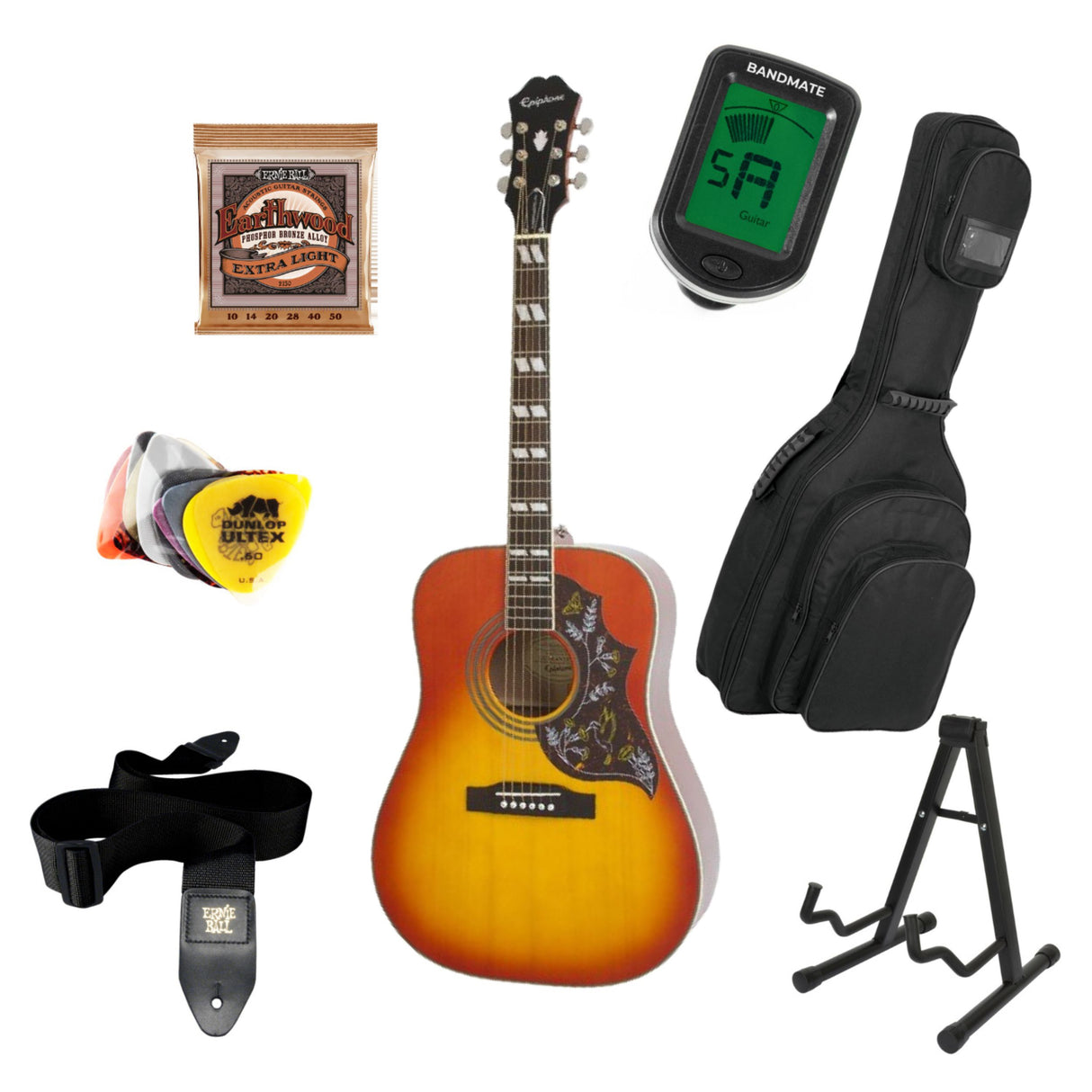 Epiphone Hummingbird Studio Startpakke (Faded Cherry)