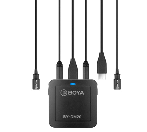 Boya DM20 recording kit med 2 lavalier mikrofoner