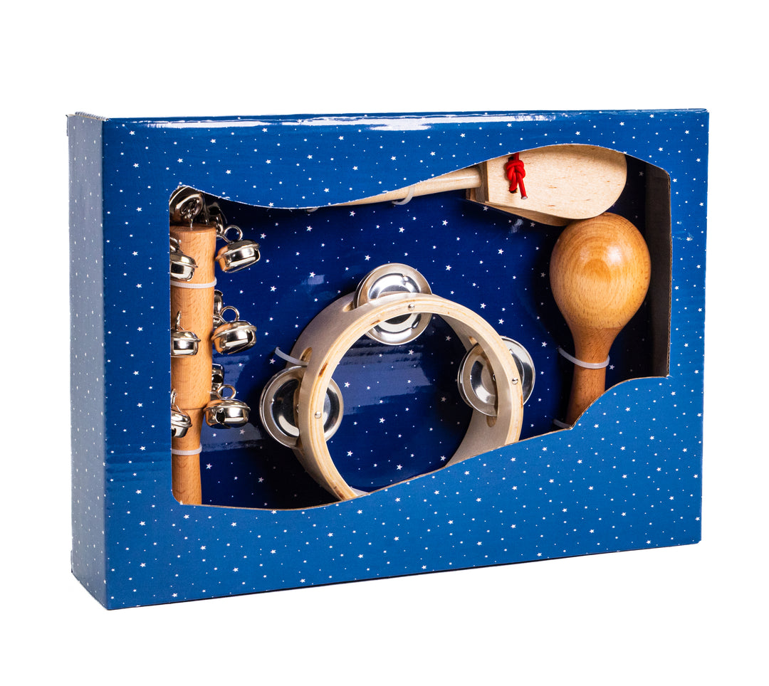 Børne Træ Percussion Gaveboks m. 4 dele