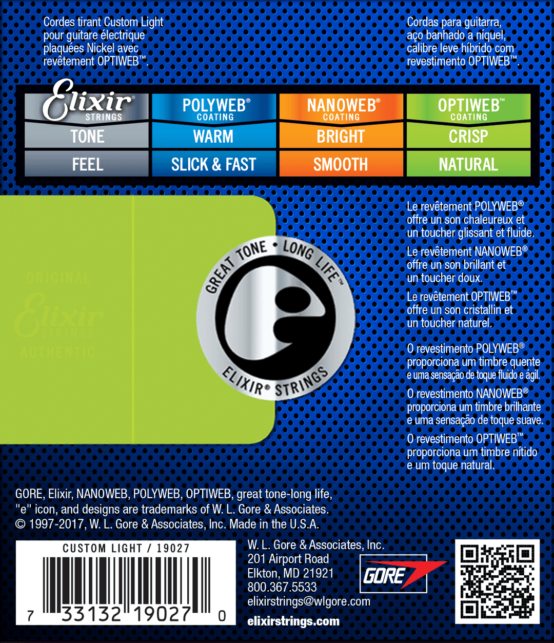 Elixir Optiweb Guitarstrenge (Custom Light, 09-46)