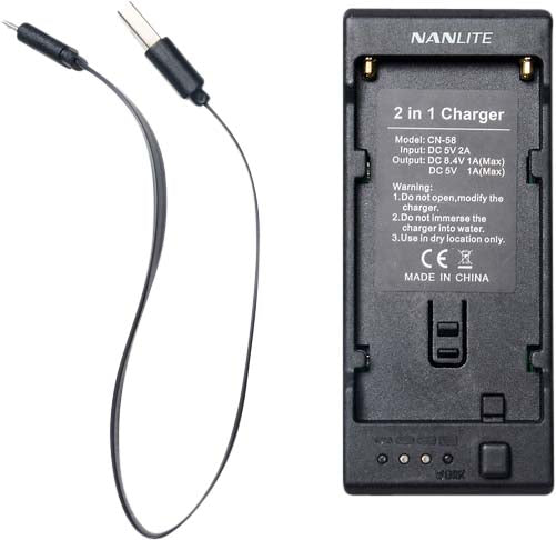 Nanlite CN-58 2-1 Oplader til NP-type batterier
