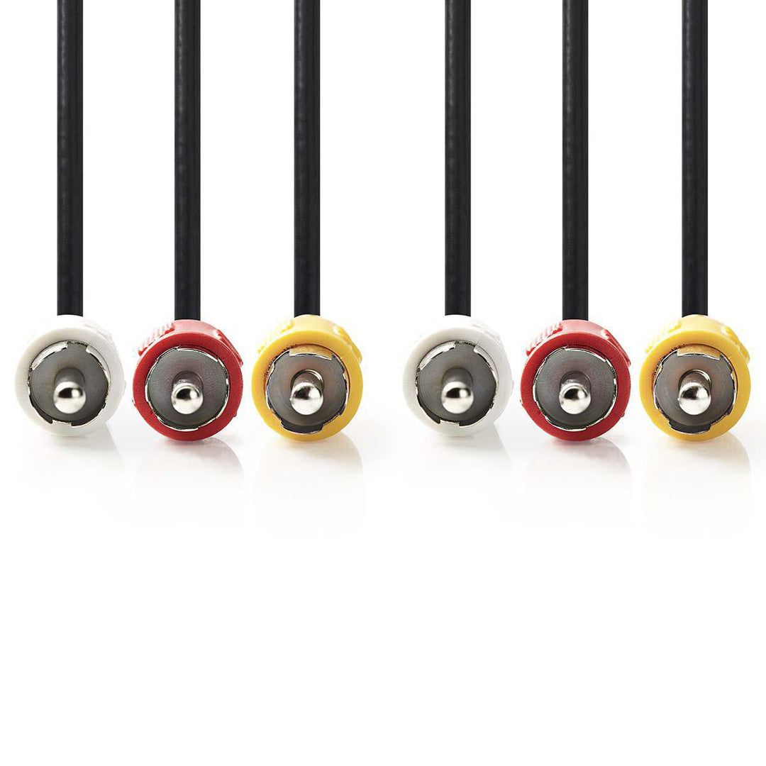 Komposit videokabel, 3 x RCA-hanstik /3 x RCA-hanstik, 1.5 m.