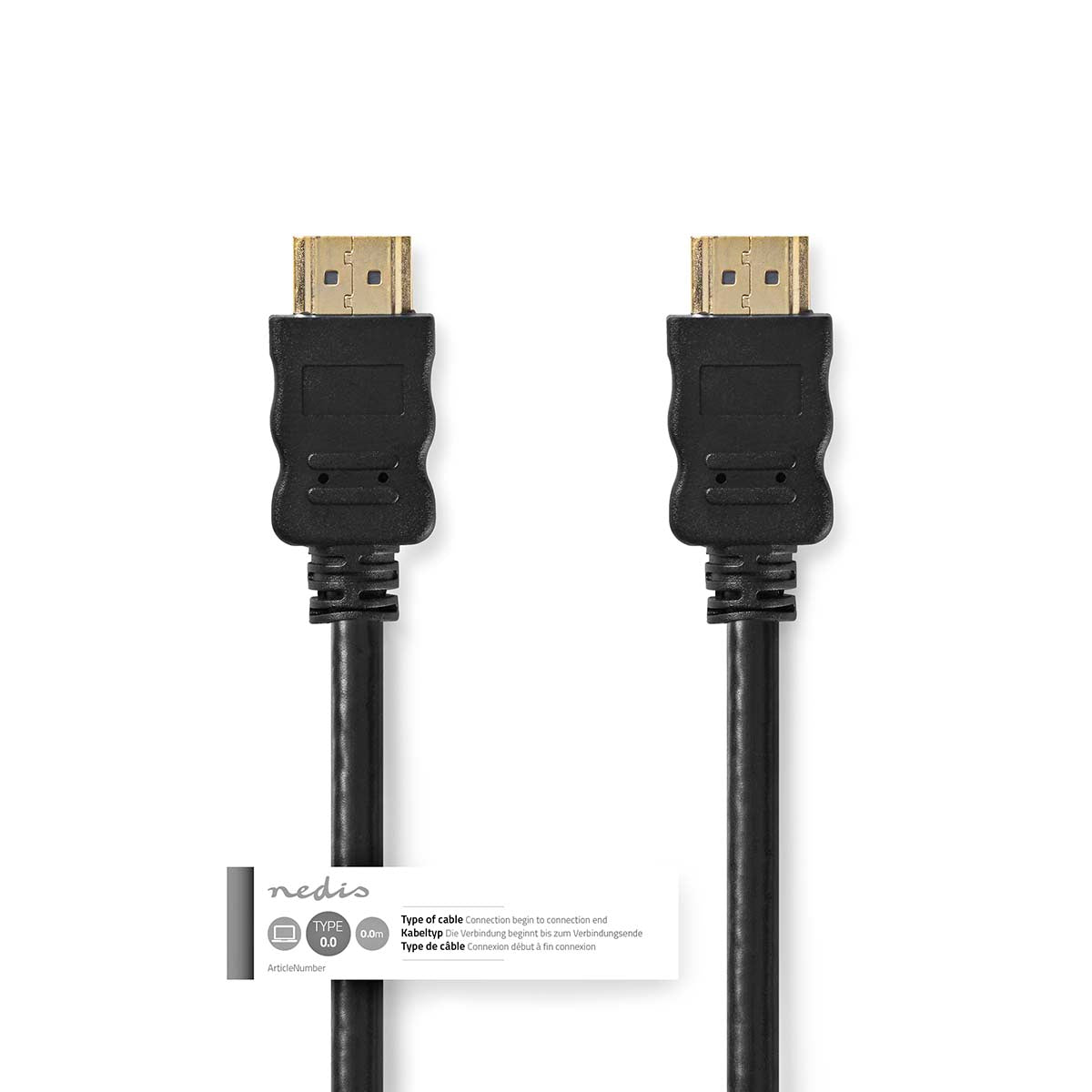 High Speed HDMI Kabel m. Ethernet (0,5m)