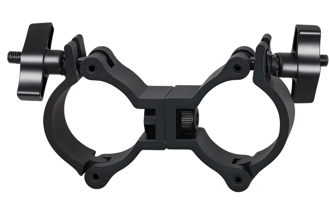Marconi Dobbelt Swivel Clamp (Sort, 50mm, 75kg)