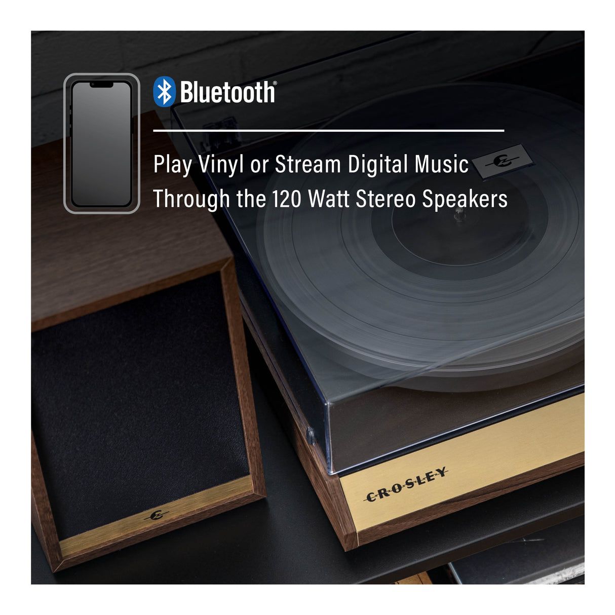 Crosley C72 Pladespiller m. Højttalere (Valnød)