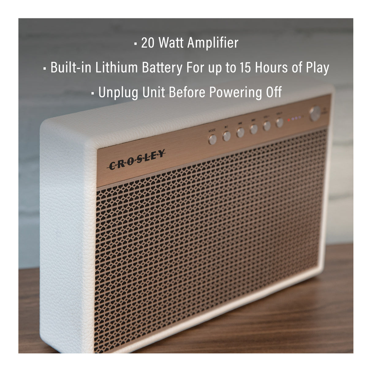 Crosley Montero Bluetooth Højttaler (Hvid)