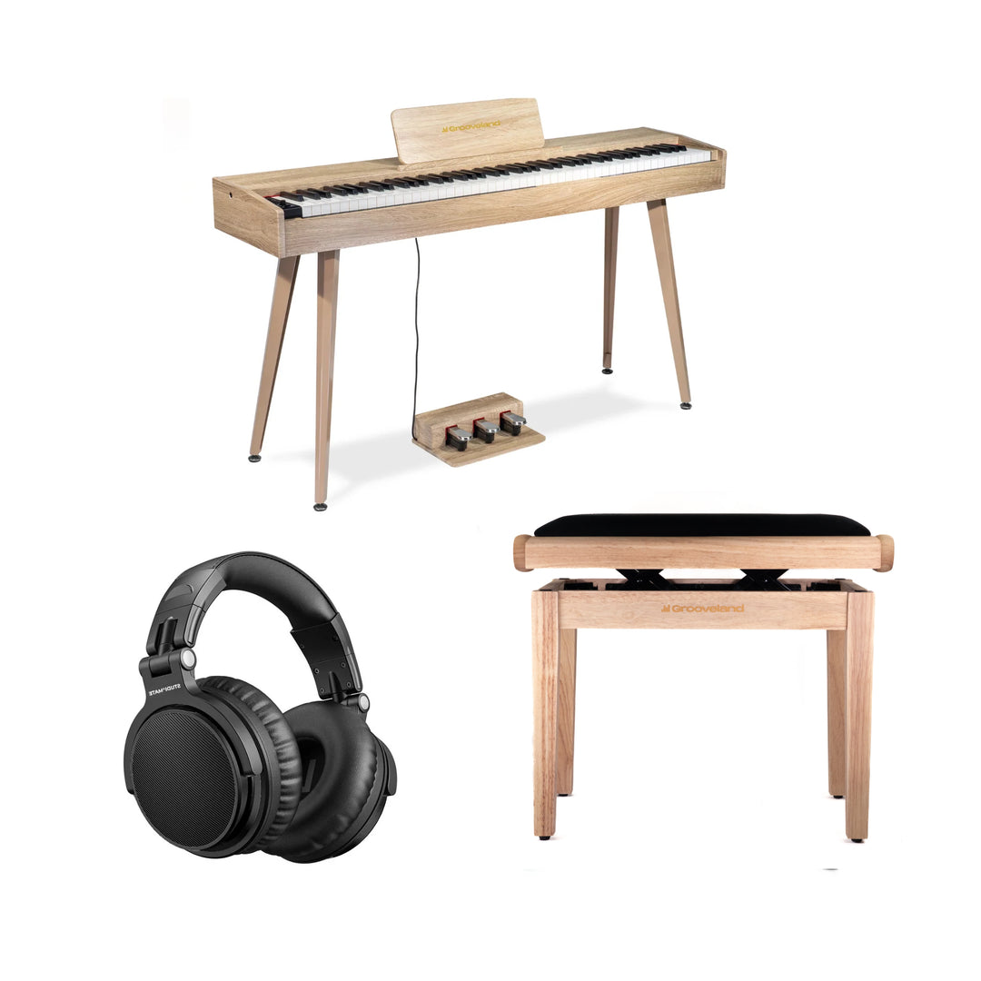 Grooveland DDP-140 El Klaver (Træ) Bundle