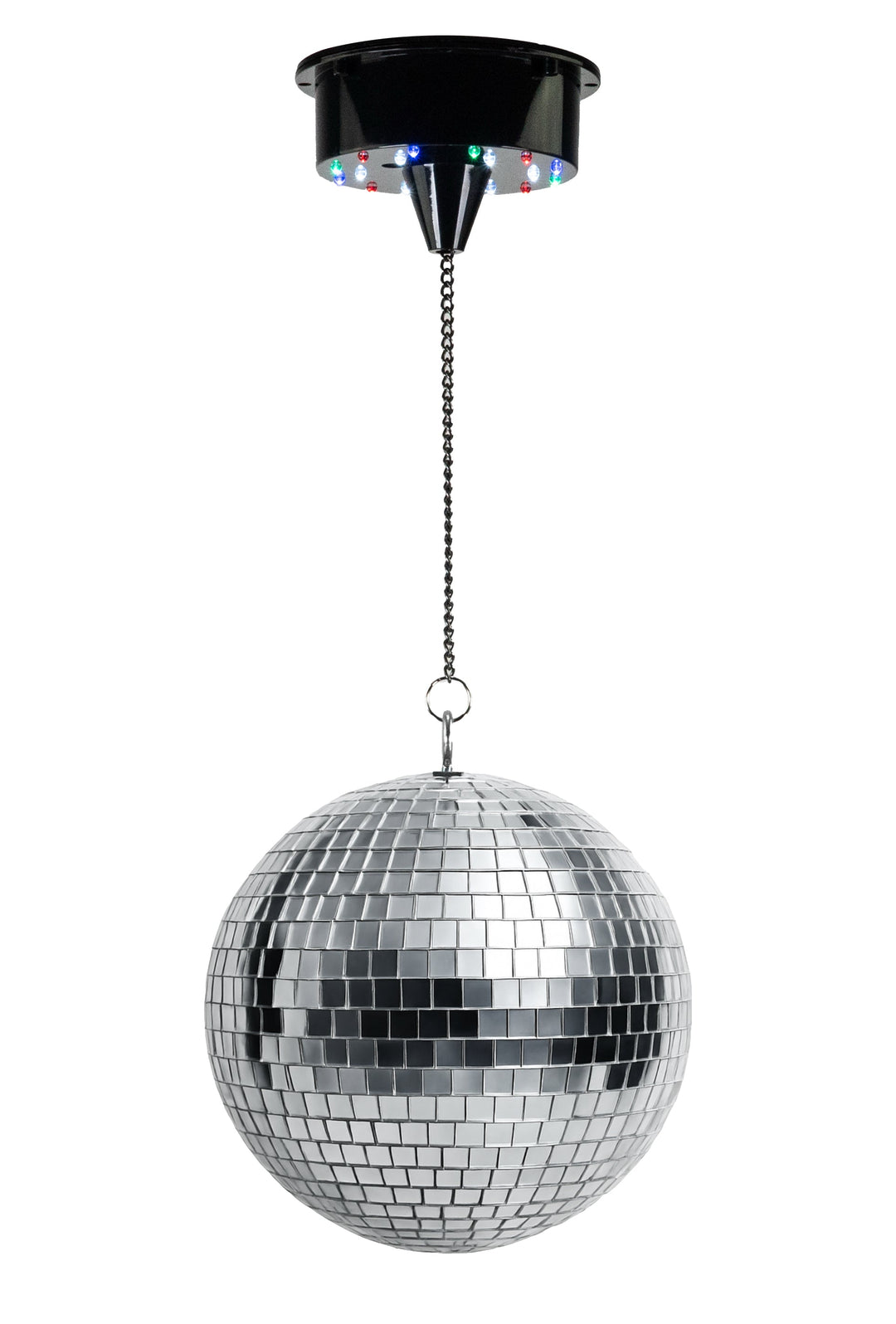 Batteridrevet Diskokugle m. LED (20 cm) & Pinspot