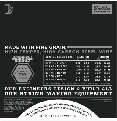 Daddario ECG25 Guitarstrenge (Light, 12-52)