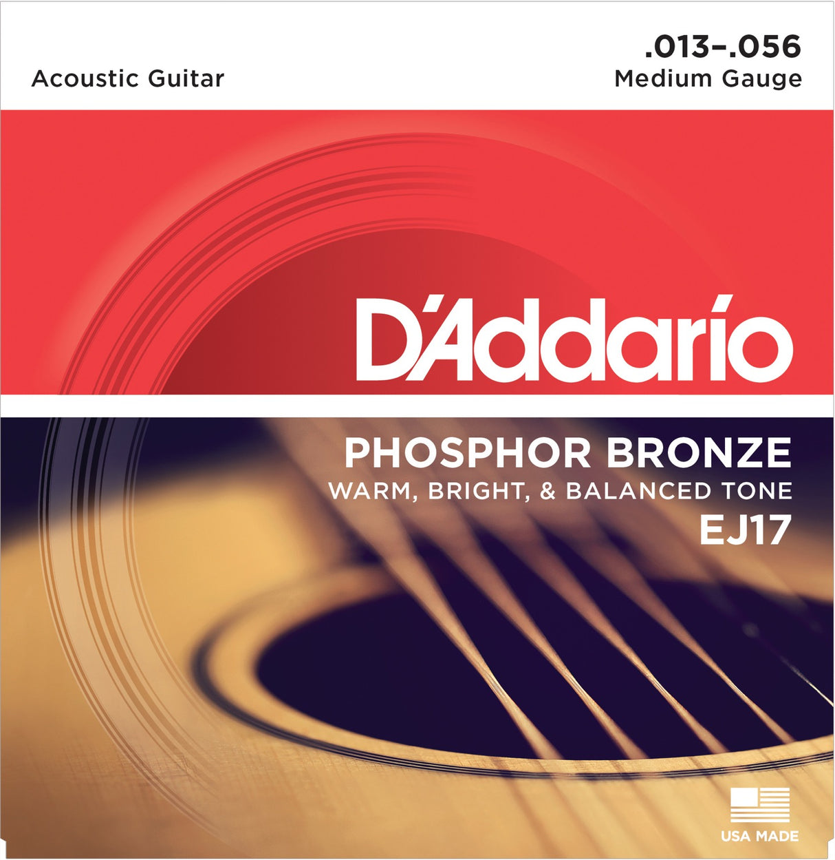 Daddario EJ17 Phosphor Bronze Guitarstrenge (Medium, 13-56)