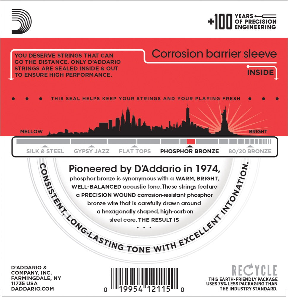 Daddario EJ17 Phosphor Bronze Guitarstrenge (Medium, 13-56)