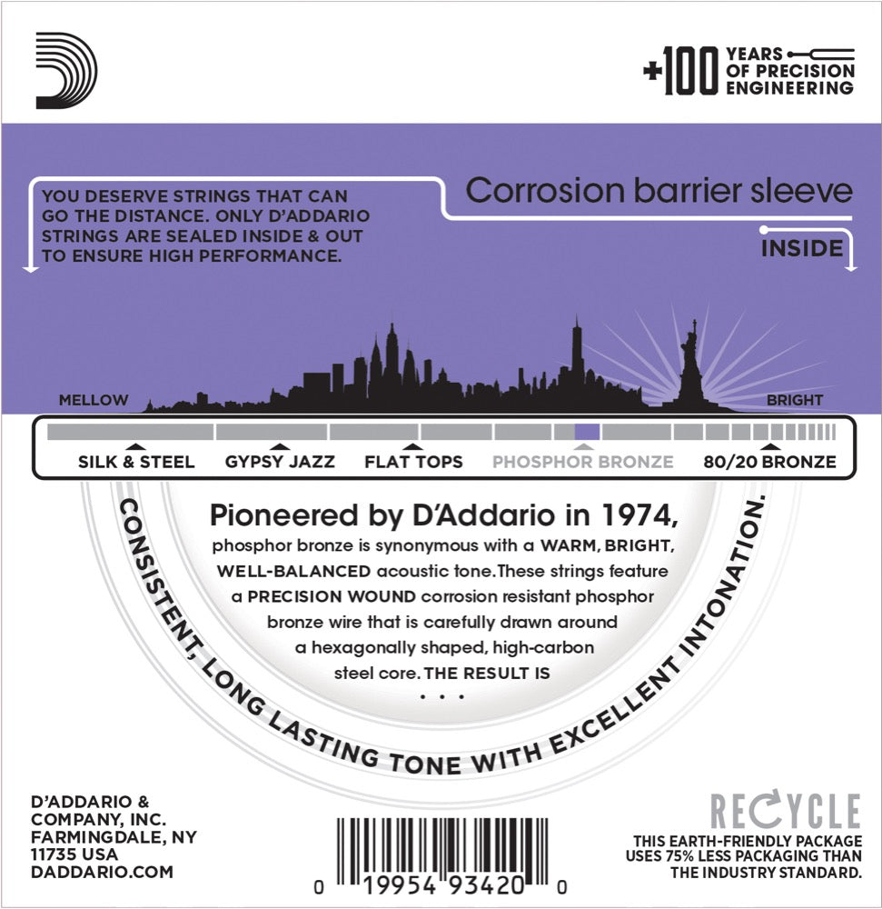 Daddario EJ26-3D Phosphor Bronze Guitarstrenge 3-Pak (Custom Light, 11-52)