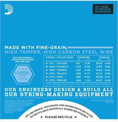 Daddario EXL115 Guitarstrenge (Medium, 11-49)