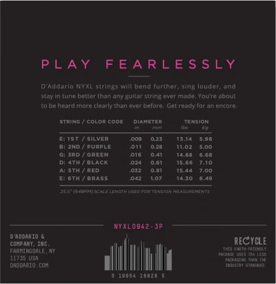 Daddario NYXL Guitarstrenge 3-Pak (09-42)
