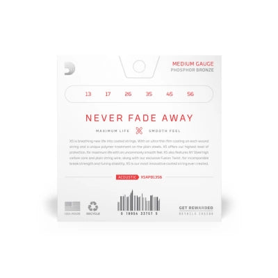 Daddario XSAPB1356 Phosphor Bronze Guitarstrenge (Medium, 13-56)