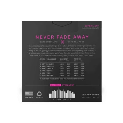 Daddario XTE Coated Guitarstrenge 3-Pak (09-42)