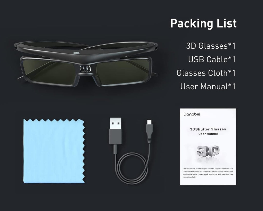Dangbei 3D Glasses DLP-Link Rechargeable