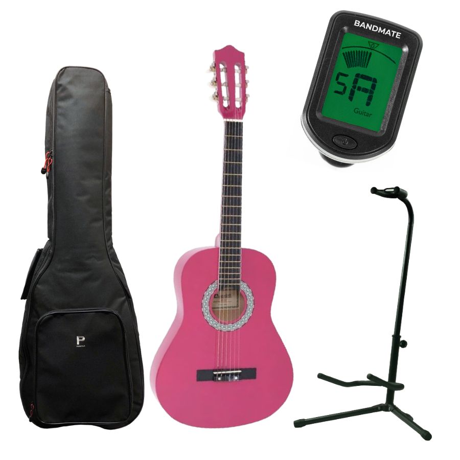 DiMavery AC-303 Spansk Guitar 3/4 Startpakke (Pink)