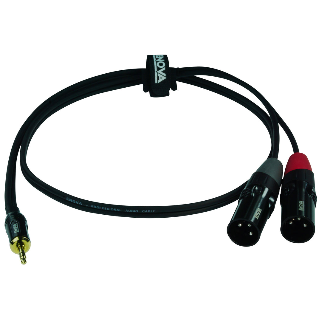 Enova adapter kabel MiniJack > 2 x XLR han, 1 meter