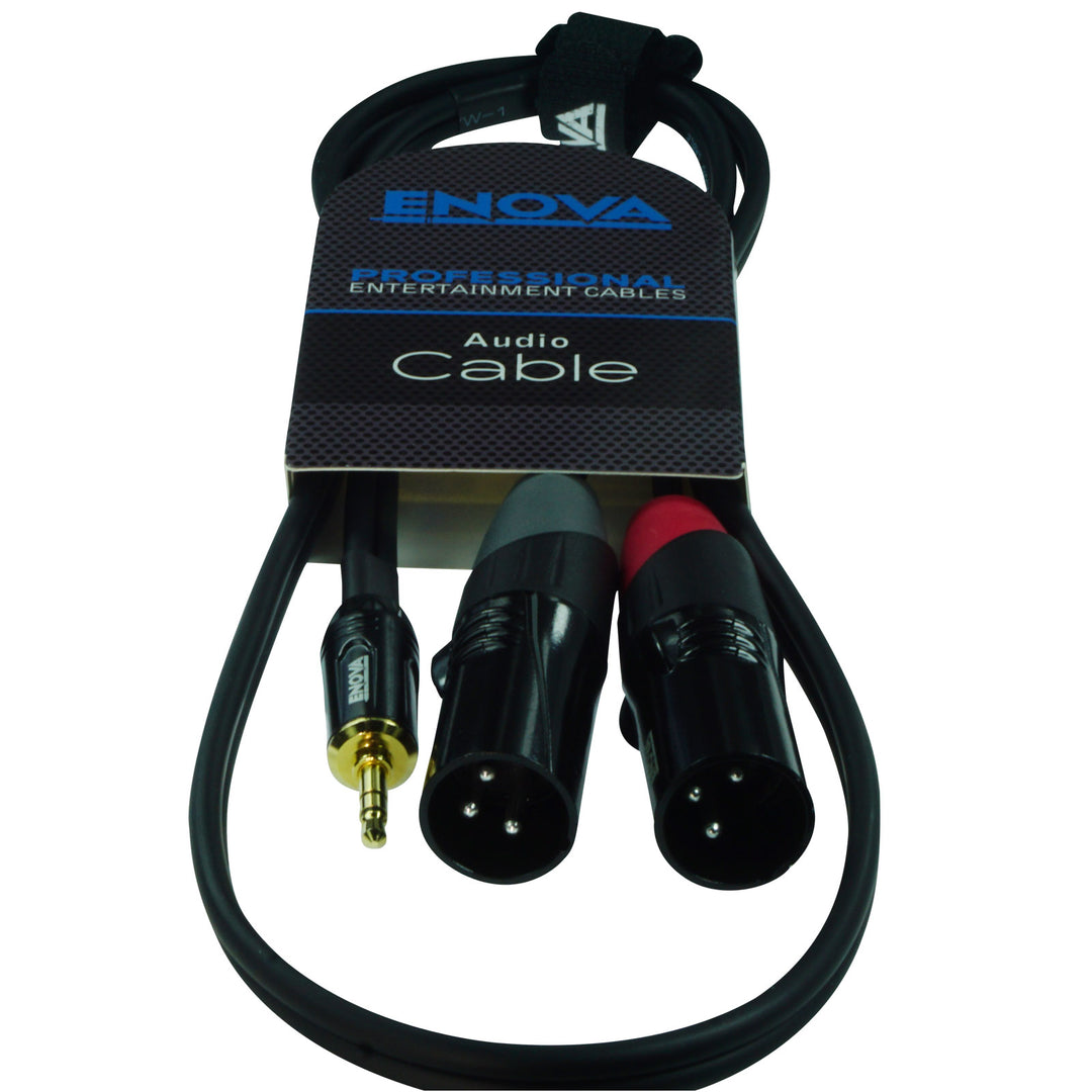 Enova adapter kabel MiniJack > 2 x XLR han, 3 meter