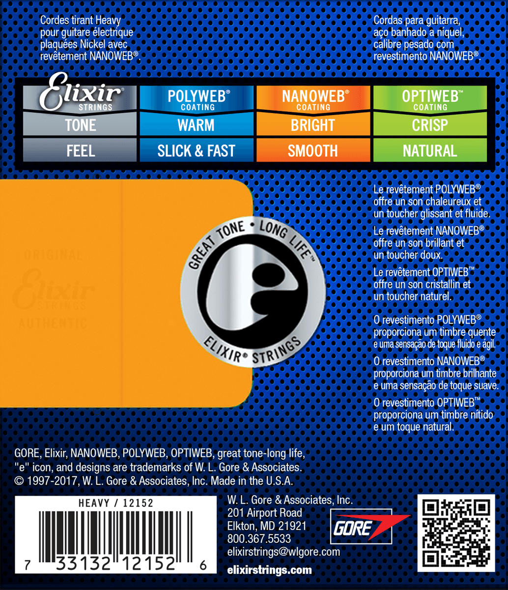 Elixir Nanoweb Guitarstrenge (Heavy, 12-52)