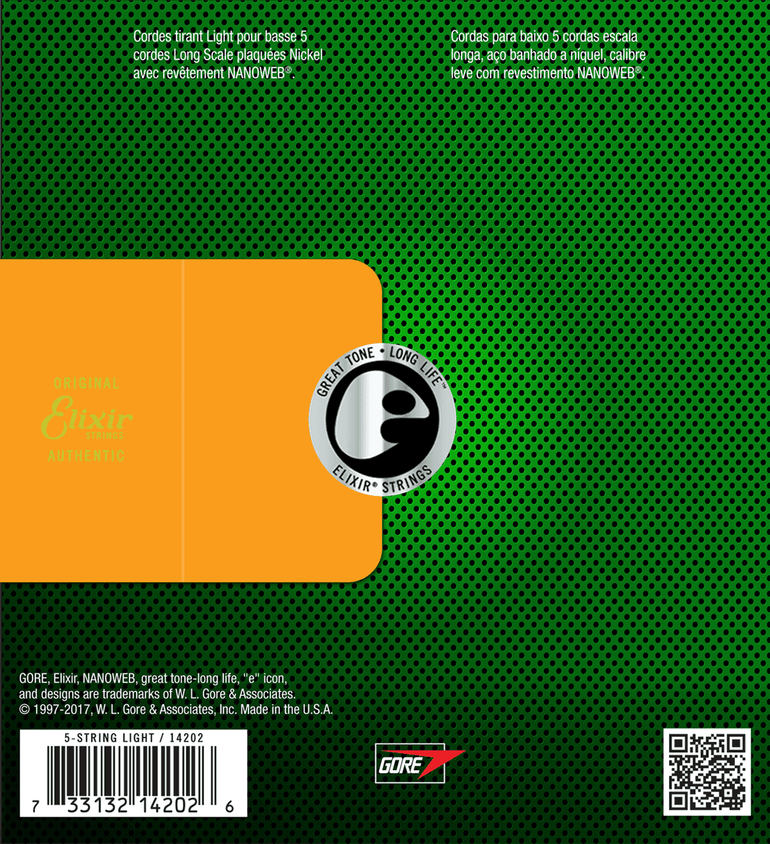 Elixir Nanoweb Nickel Basstrenge (Light, 5c, 45-130)