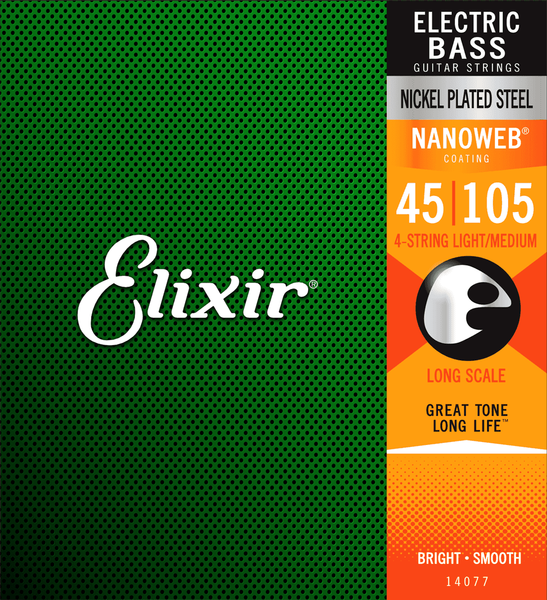 Elixir Nanoweb Nickel Basstrenge (Medium, 45-105)