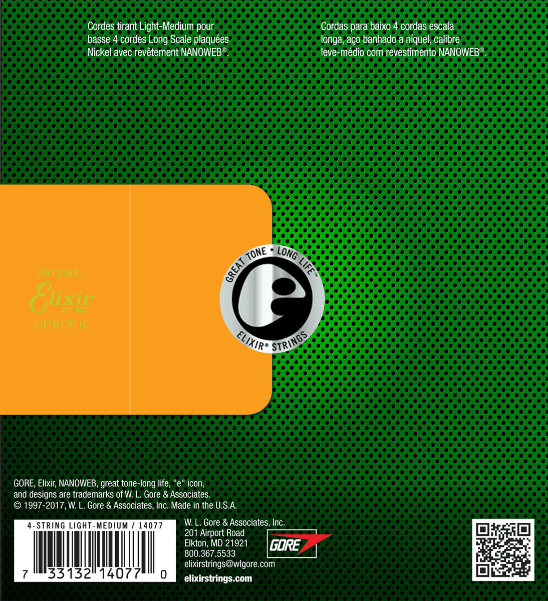 Elixir Nanoweb Nickel Basstrenge (Medium, 45-105)