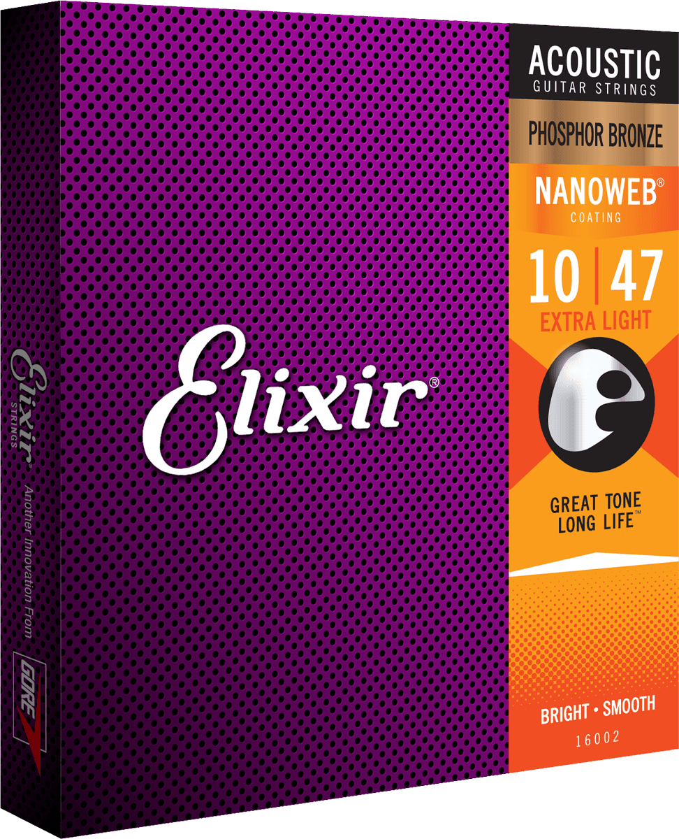 Elixir Nanoweb Phosphor Bronze Guitarstrenge (Extra Light, 10-47)