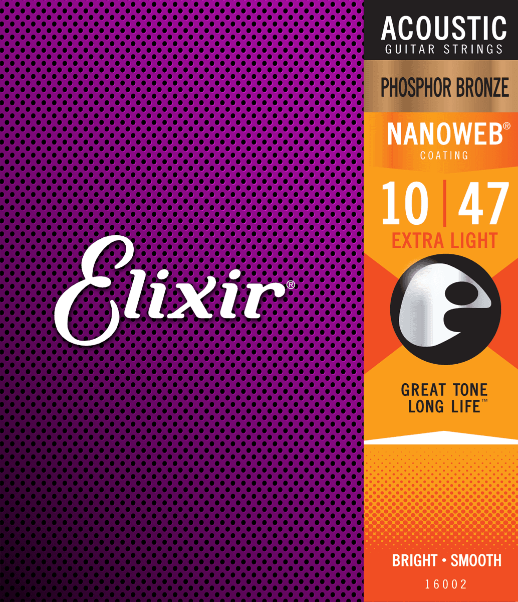 Elixir Nanoweb Phosphor Bronze Guitarstrenge (Extra Light, 10-47)