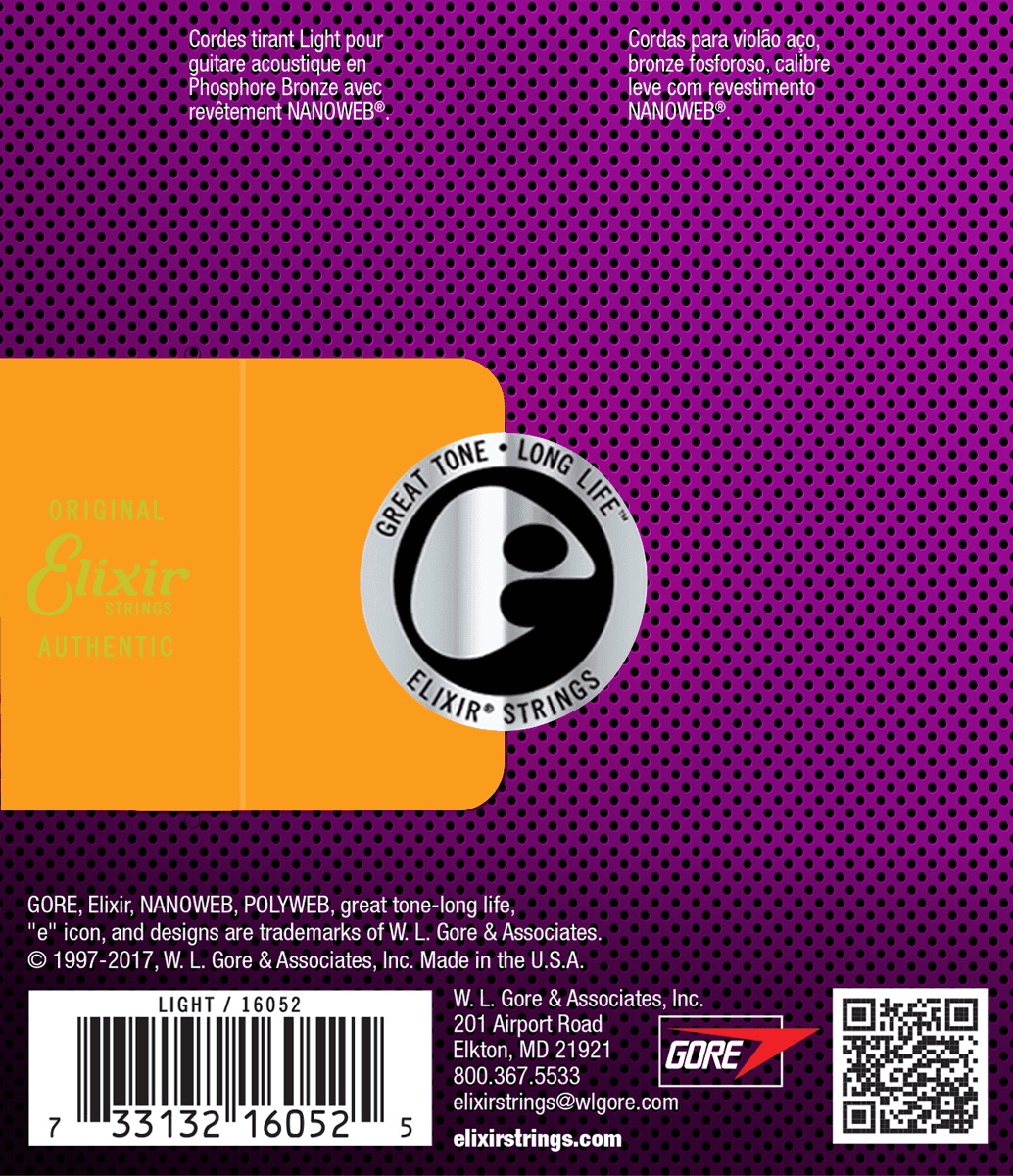 Elixir Nanoweb Phosphor Bronze Guitarstrenge (Light, 12-53)