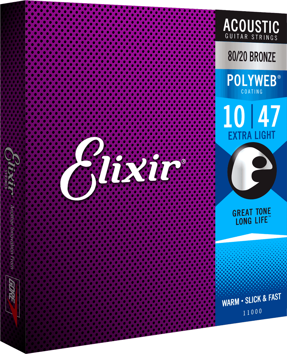 Elixir Polyweb Bronze 80/20 Guitarstrenge (Extra Light, 10-47)