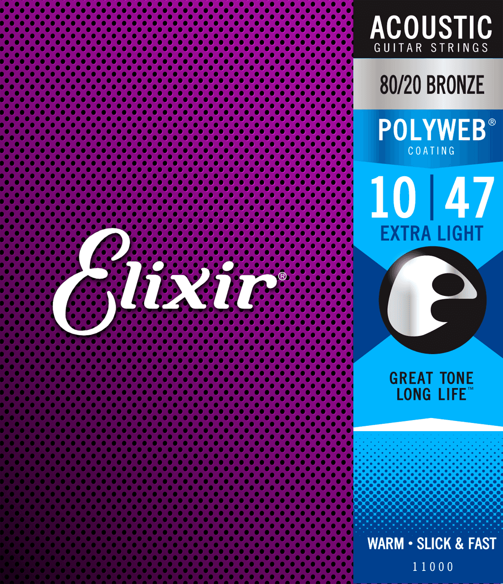Elixir Polyweb Bronze 80/20 Guitarstrenge (Extra Light, 10-47)