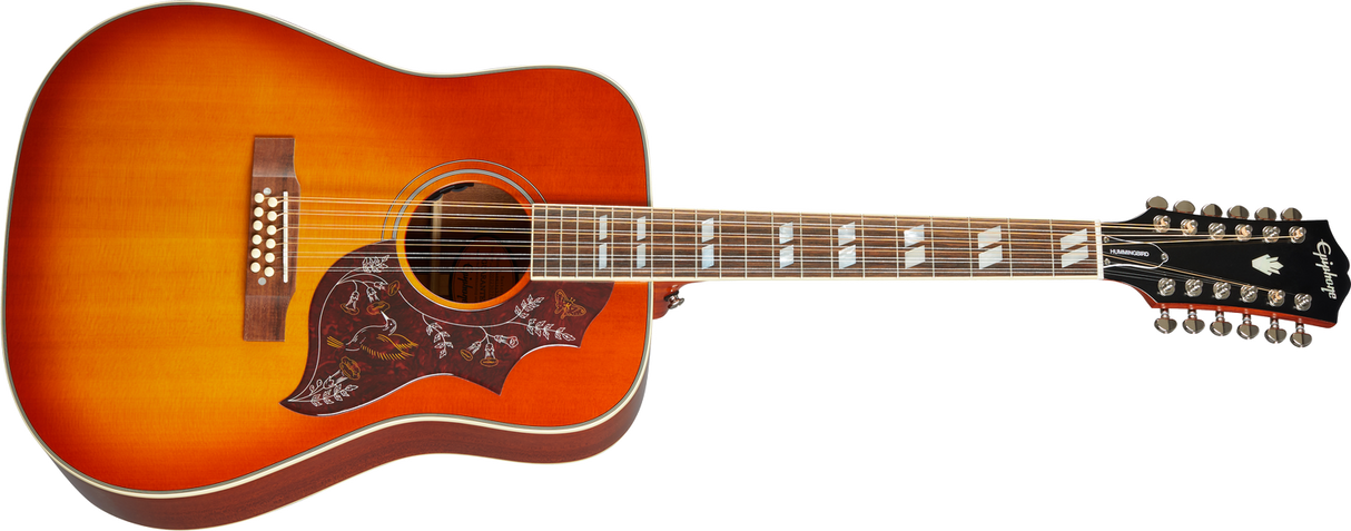 Epiphone Hummingbird 12-strengs Western Guitar (Aged Cherry Sun)