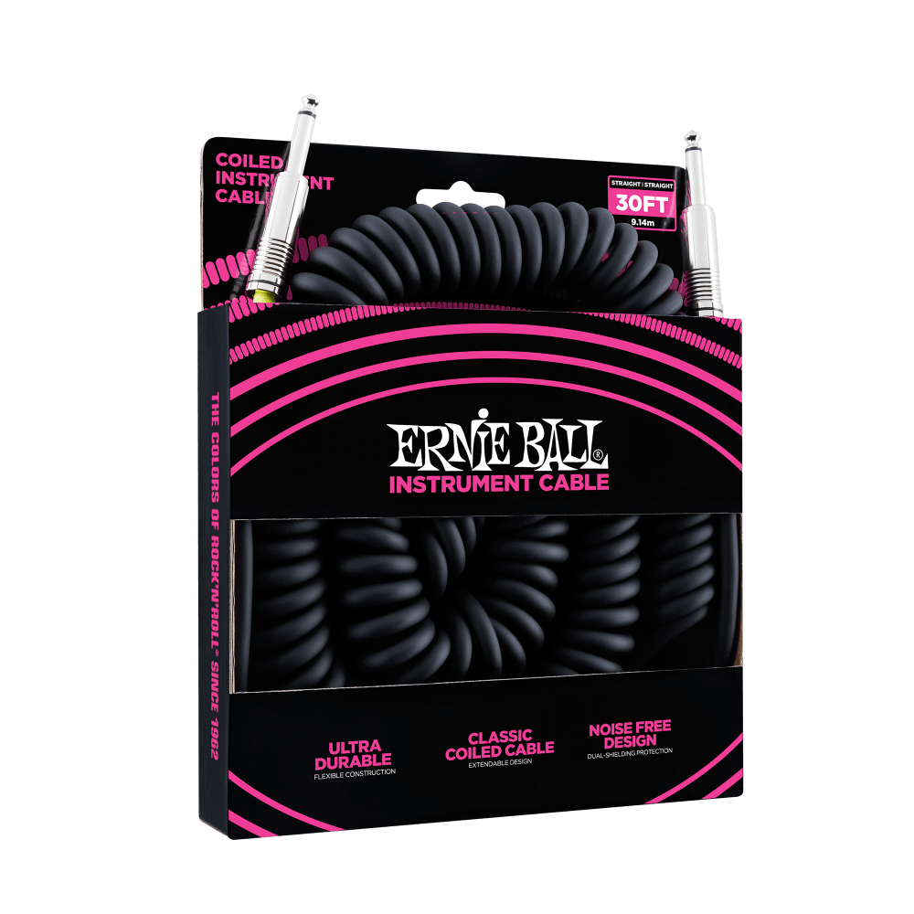 Ernie Ball 6044 Guitar Kabel (Sort, 9m)