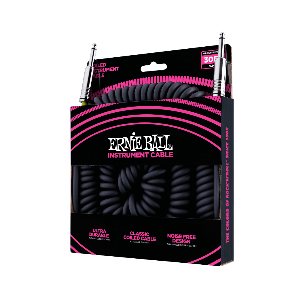 Ernie Ball 6044 Guitar Kabel (Sort, 9m)