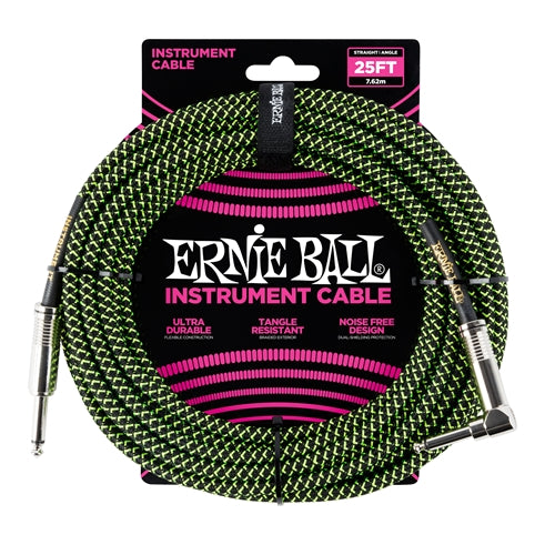 Ernie Ball 6066 Guitar Kabel (Sort, Grøn, 7,5m)