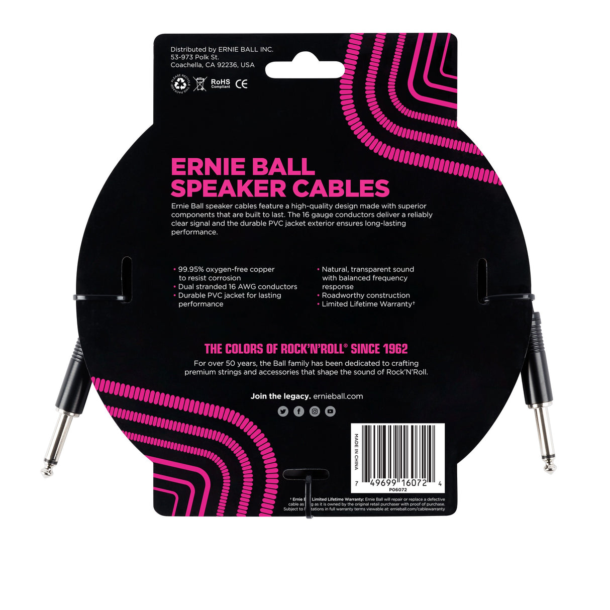 Ernie Ball 6072 Guitar Kabel (1,8m)