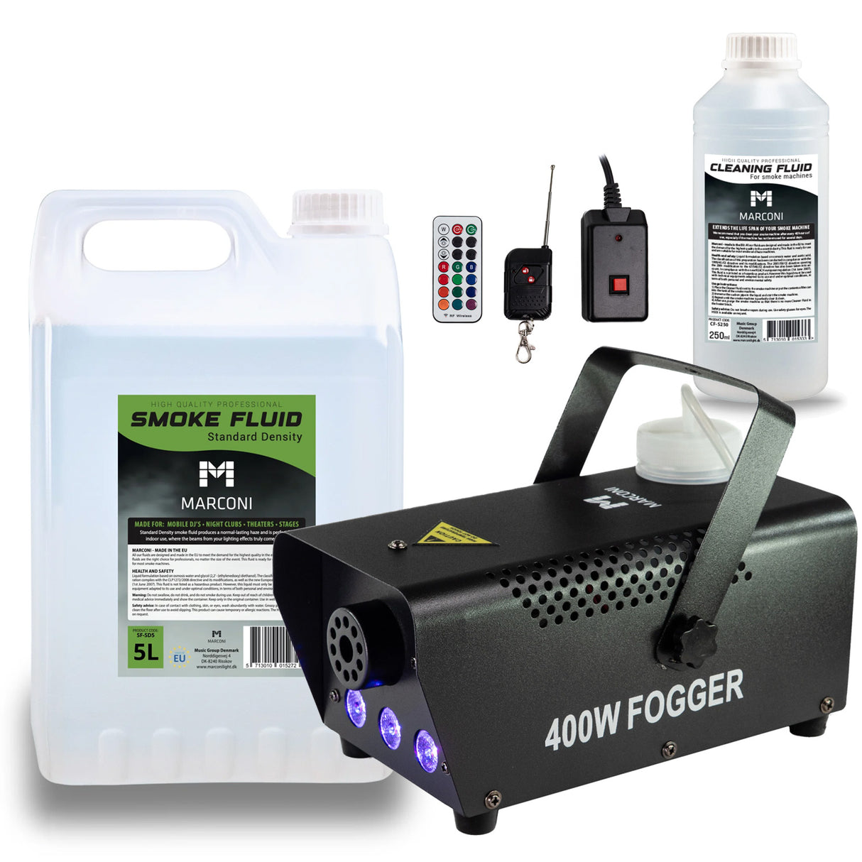 Marconi RGB Røgmaskine (400 W, Sort) Bundle